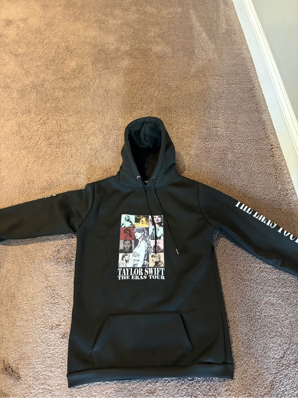 Taylor Swift Black Kids Hoodie size XL-The Eras Tour with Multicolor Photo-Grid